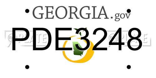 PDE3248 Georgia License Plate