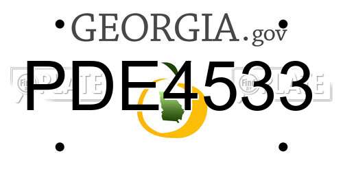 PDE4533 Georgia License Plate
