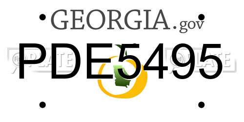PDE5495 Georgia License Plate