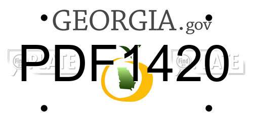 PDF1420 Georgia License Plate