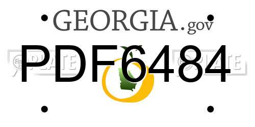 PDF6484 Georgia License Plate