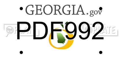 PDF992 Georgia License Plate