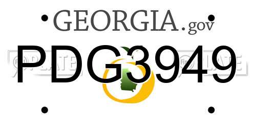 PDG3949 Georgia License Plate
