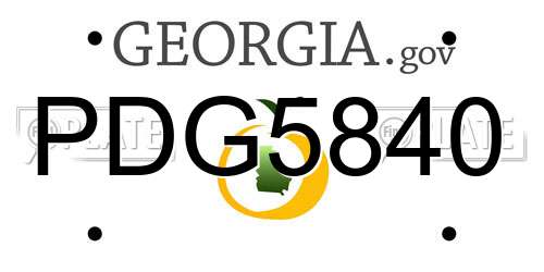 PDG5840 Georgia License Plate