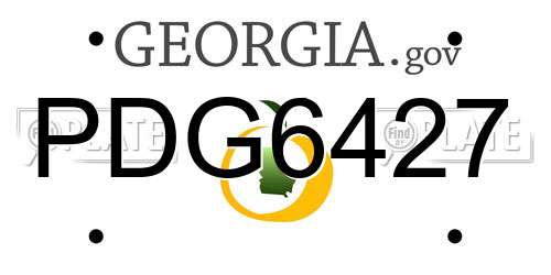 PDG6427 Georgia License Plate