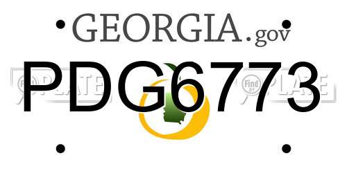 PDG6773 Georgia License Plate