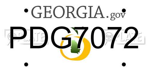 PDG7072 Georgia License Plate