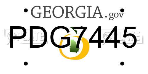 PDG7445 Georgia License Plate