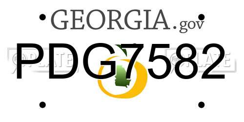 PDG7582 Georgia License Plate