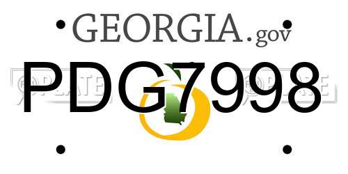 PDG7998 Georgia License Plate
