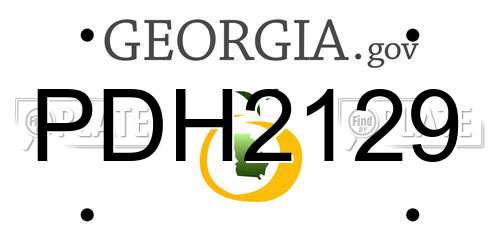 PDH2129 Georgia License Plate
