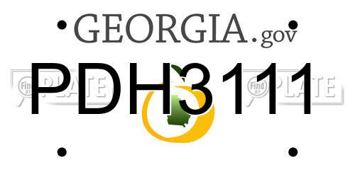 PDH3111 Georgia License Plate