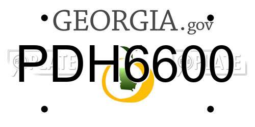 PDH6600 Georgia License Plate