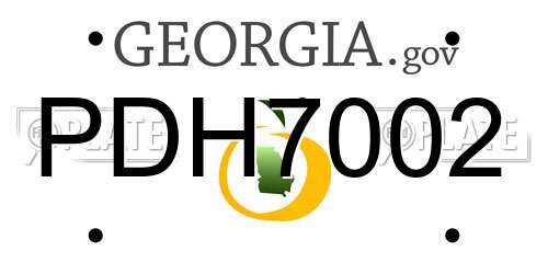 PDH7002 Georgia License Plate