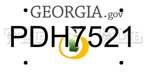 PDH7521 Georgia License Plate