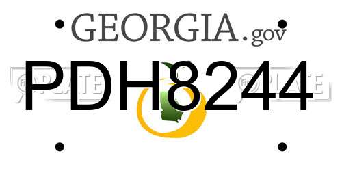 PDH8244 Georgia License Plate