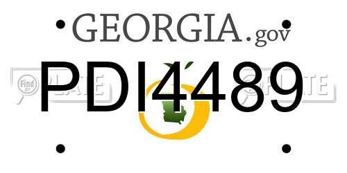 PDI4489 Georgia License Plate