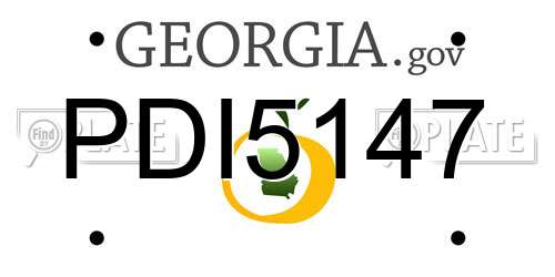 PDI5147 Georgia License Plate