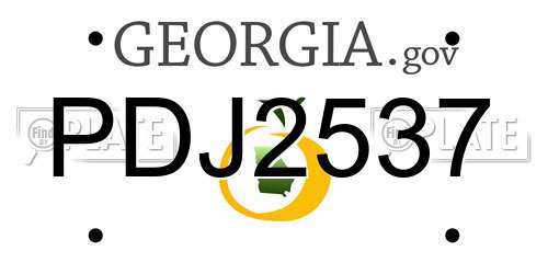 PDJ2537 Georgia License Plate