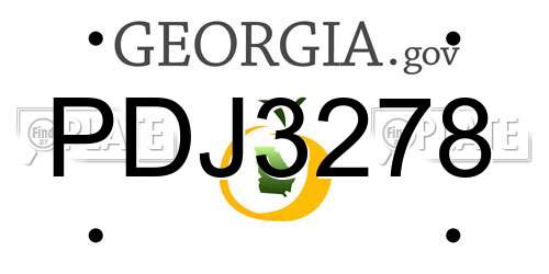 PDJ3278 Georgia License Plate