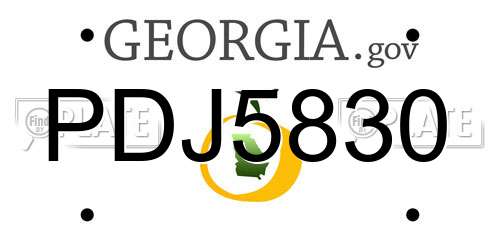 PDJ5830 Georgia License Plate