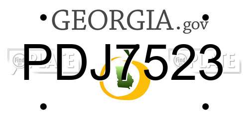 PDJ7523 Georgia License Plate