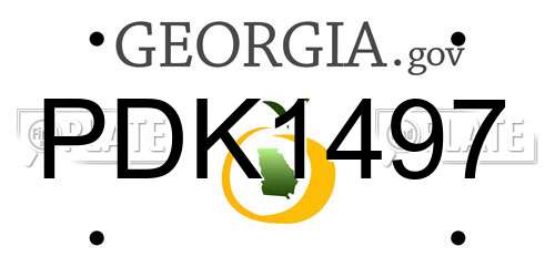 PDK1497 Georgia License Plate