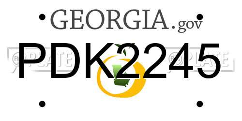 PDK2245 Georgia License Plate