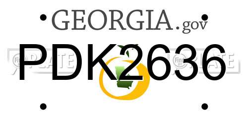 PDK2636 Georgia License Plate