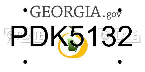 PDK5132 Georgia License Plate