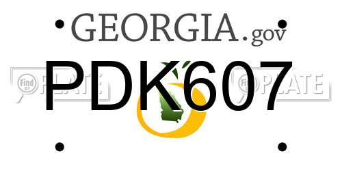 PDK607 Georgia License Plate