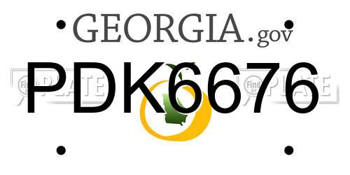 PDK6676 Georgia License Plate