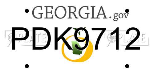 PDK9712 Georgia License Plate