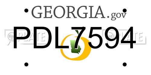 PDL7594 Georgia License Plate