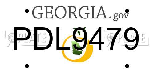 PDL9479 Georgia License Plate