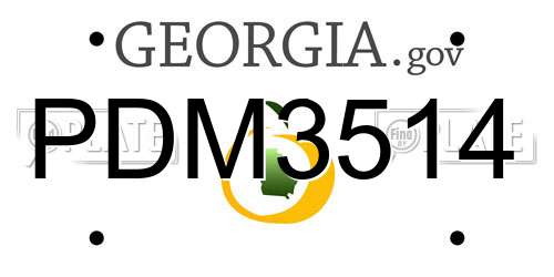PDM3514 Georgia License Plate