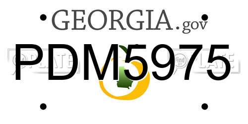 PDM5975 Georgia License Plate