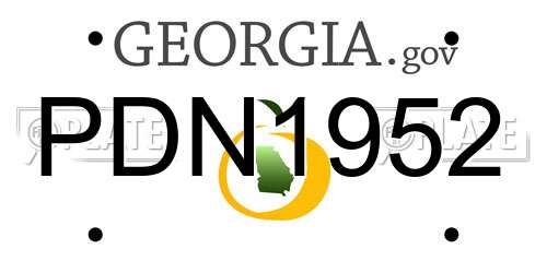 PDN1952 Georgia License Plate