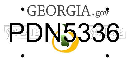 PDN5336 Georgia License Plate