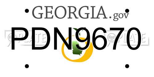 PDN9670 Georgia License Plate