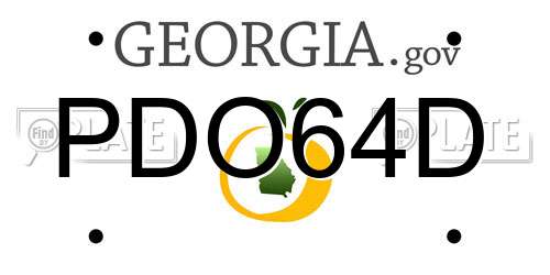PDO64D Georgia License Plate