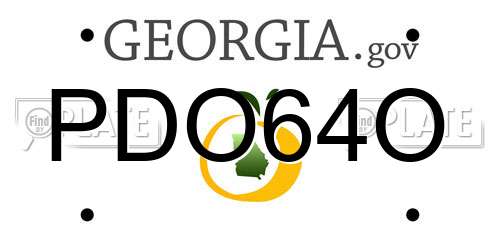 PDO64O Georgia License Plate
