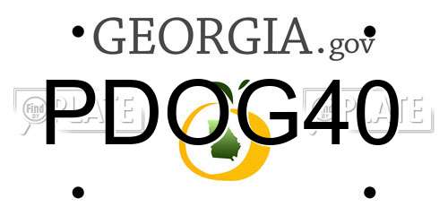 PDOG40 Georgia License Plate