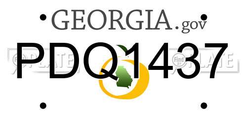 PDQ1437 Georgia License Plate