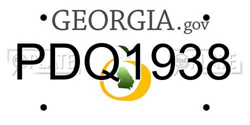 PDQ1938 Georgia License Plate