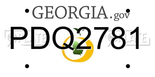 PDQ2781 Georgia License Plate