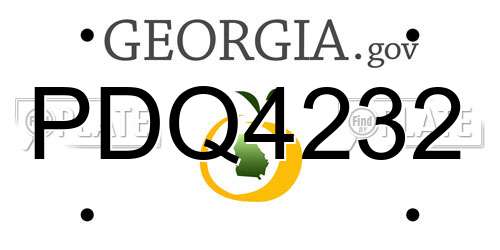 PDQ4232 Georgia License Plate