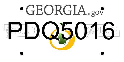 PDQ5016 Georgia License Plate