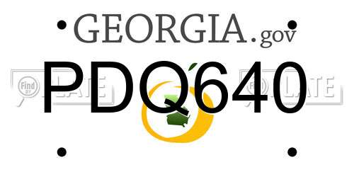 PDQ640 Georgia License Plate