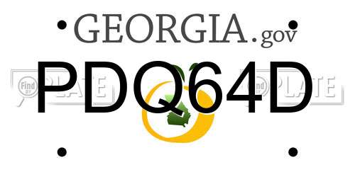 PDQ64D Georgia License Plate